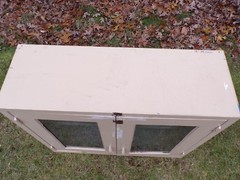 Vintage Mid Century Medical Dental Apothecary Glass & Metal Wall Cabinet