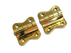 Hoosier Cabinet Hinge For Upper Door Polished Solid Brass Pair