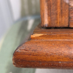 Vtg Oak Wood Medicine Cabinet Hand Painted Primitive Spice Rack Shelves Signed
