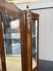 67340 Louis XV Inlaid Curio Cabinet with Bronze Ormalu