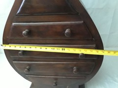 Antique 5 Drawer Chest Oriental Style Triangle Shape Wooden Hand Crafted 36 in