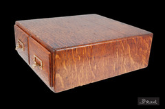 Antique 2 Drawer Oak Wood Card Catalog File Cabinet