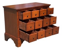 ANTIQUE PENNSYLVANIA QUEEN ANNE PERIOD PINE TWELVE DRAWER APOTHECARY SPICE CHEST