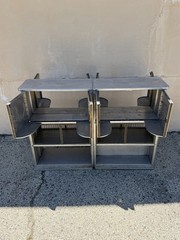 Antique Art Deco Steel Metal Dual Sided Dental Medical Cabinets Bar – a Pair