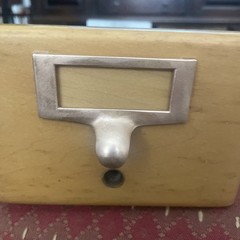 Vintage Library Card Catalog Drawer With Brass Pull