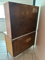 Showers Brothers vintage antique hoosier farmhouse kitchen cabinet