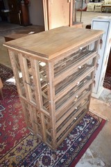 Antique Oak Blueprint File Cabinet Glass Door Architect Map 5 Drawers