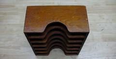 Vntg Handmade File Cabinet Desktop Document Organizer Storage Chest, Mail,L@@K!