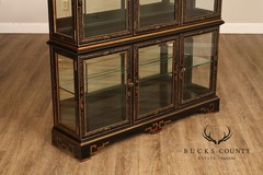 Chinoiserie Hand Painted Lighted China Display Cabinet