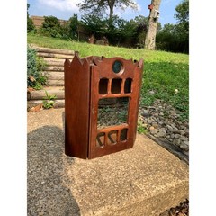 Antique Victorian Castlecore Gothic Wall Corner Cabinet w/ Mirror 18″ H x 16″ W