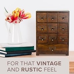 Traditional Card Catalog Solid Wood Small Chinese Medicine Small Curio Cabinet l
