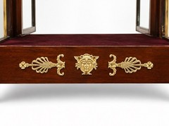 Antique French Empire Mahogany Ormolu Mounted Vitrine Display Cabinet Bookcase