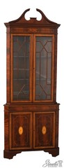 73676: English Made Mahogany Inlaid Corner Cabinet 2 Of 2