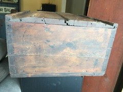 antique country panel wall cupboard hanging cabinet primitive box pine painted