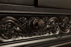 Tuscan Style Large Ebonized Display Cabinet