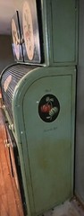 Baking Cabinet Roll Top Cylinder Metal Wood Farm Country Cottage Shabby Hoosier