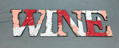 Decorative Salvaged Tin Ceiling 8×29 Patchwork Mix Color Metal WINE Sign 17-26B