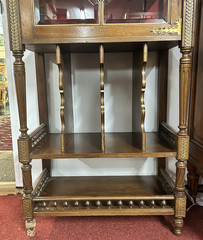 Antique Louis XVI French Walnut Sheet Music Cabinet Entryway Display Storage