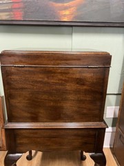 Vintage Henkel Harris Wine Cellarette Mahogany Queen Anne Silver Chest w/ Key