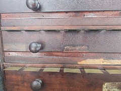 McCourt Label Co. Apothecary Cabinet 5 Drawer Early 1900s Norwich Pharmaca
