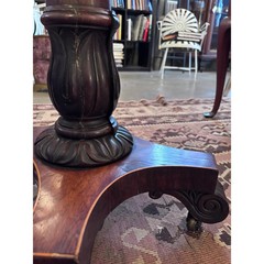 Antique Regency Mahogany Teapoy Pedestal Table