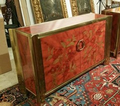 RARE IMPORTANT MASTERCRAFT CHINOISERIE FAUX TORTOISE SHELL COMMODE – 1/4 P