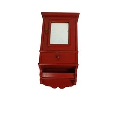 Antique Red Wood Medicine Apothecary Shaving Cabinet circa 1920s