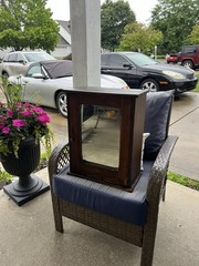 Antique Solid Oak Bathroom Medicine Apothecary Pharmaceutical Cabinet w/ Mirror