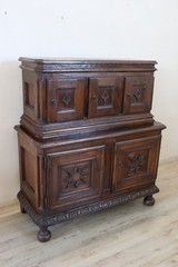 17th Century Italian Solid Walnut Antique Cupboard or Cabinet