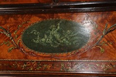 Antique 19th Century Adams Style Paint Decorated Display Cabinet China Cabinet