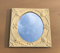 Decorative Salvaged Tin Ceiling 23″ SQ. Butterscotch Metal Mirror Chic 1991-23B