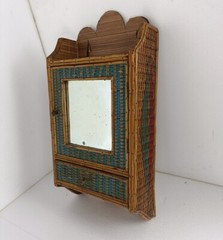 Medicine Apothecary Apothecary Bathroom Cabinet Hobo Chic rattan Two Toned HTF