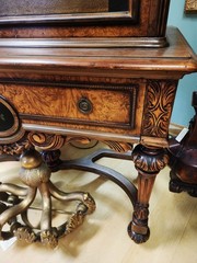 Berkey & Gay English Jacobean Walnut/Burlwood Cabinet
