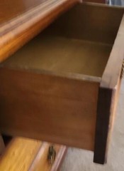 Gorgeous Antique Solid Wood Chest of Drawers with Enclosed Bookcase Cabinet– VGC