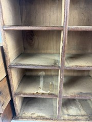 Antique Early Country Primitive Wood 8 Drawer Spice Drawer Cabinet 16” High