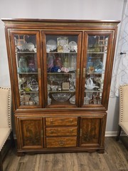 Vintage Bassett Furniture Hutch And Side Board. Solid Wood. Chinoiserie style