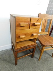 MCM Craftsman Made Danish Modern Wood Mini Chest 3 Drawer Table Top Cabinet HOT!