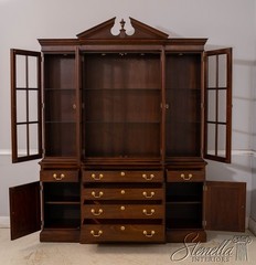 F70708: STICKLEY Mahogany 4 Door Breakfront Bookcase Cabinet