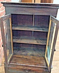 Antique 1930s SALESMAN SAMPLE Mahogany Wood Child’s CHINA CABINET HUTCH CUPBOARD