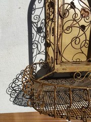 ART NOUVEAU DISPLAY CABINET NICHE WALL ART WROUGHT IRON RARE 1900 HOUSE ALTAR