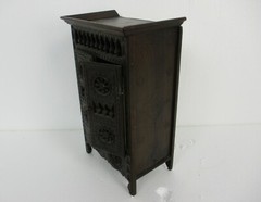 MIniature French Breton Salesman sample cabinet Wood antique 1900s Gorgeous Rare
