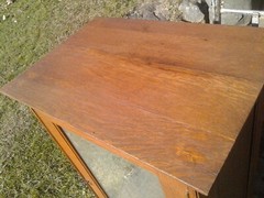 Antique Corticelli Silk Thread Counter Top Cabinet Quarter Sawn Oak with Mirror