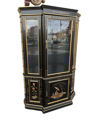 67212 Oriental Asian Decorator Breakfront China Cabinet Curio