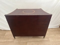 Vintage Bookcase Theme Console Cabinet Two Drawers, Double Door Storage Demilune