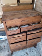 Machine Age oak Typesetter cabinet–UNIQUE!