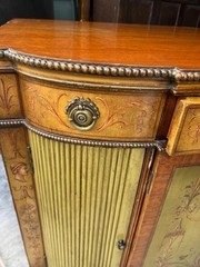 Italian Style Hand Painted with Cherubs Mahogany Cupboard Sideboard.