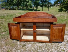 Antique Early Pennsylvania Primitive Cherry Dry Sink Hand Crafted 1840s Era