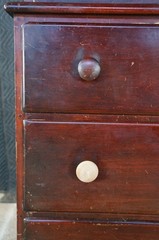 Mid Century Mahogany Stepback China Display Cabinet Hutch Bookcase 68″