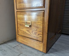 Vintage National Mt. Airy Solid Oak Wood 4-Drawer File Cabinet Mission Style