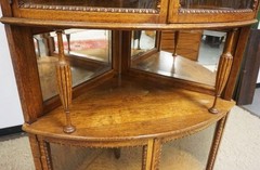 VICTORIAN OAK CORNER CHINA CABINET